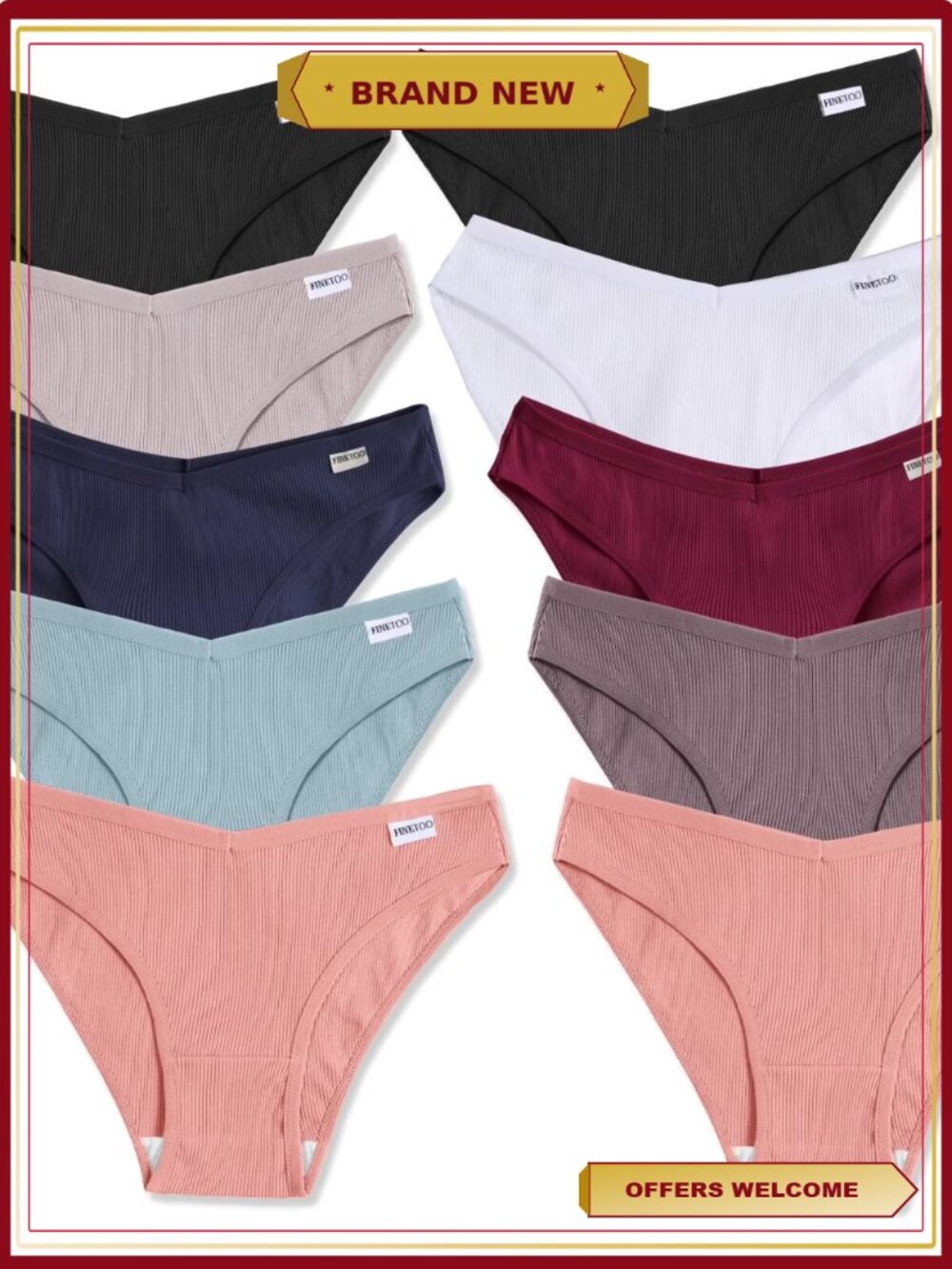 Cotton Stretch Bikini Panties High Cut Low Rise Hipster Cheeky 6 Pack Women's
